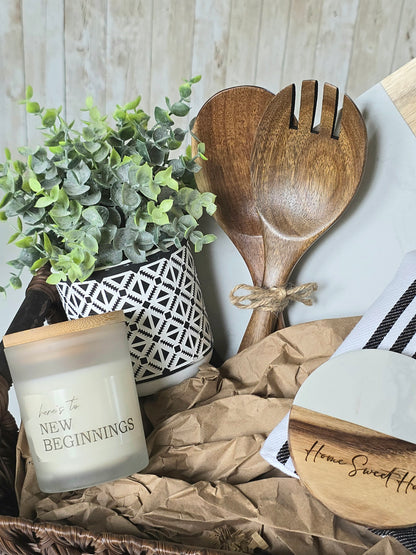 Housewarming Basket – Long Marble Cutting Board