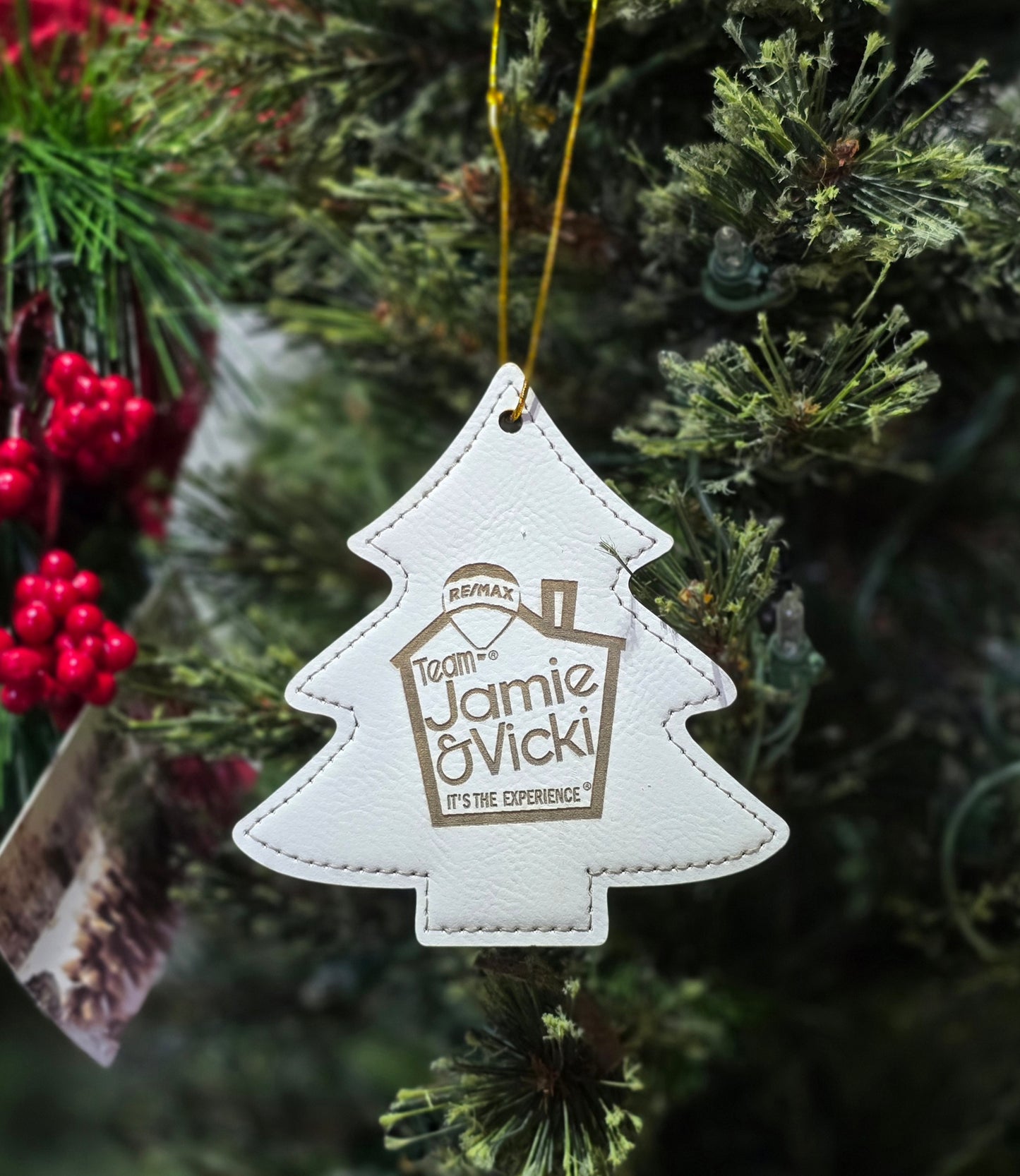 Personalized Leather Christmas Ornament