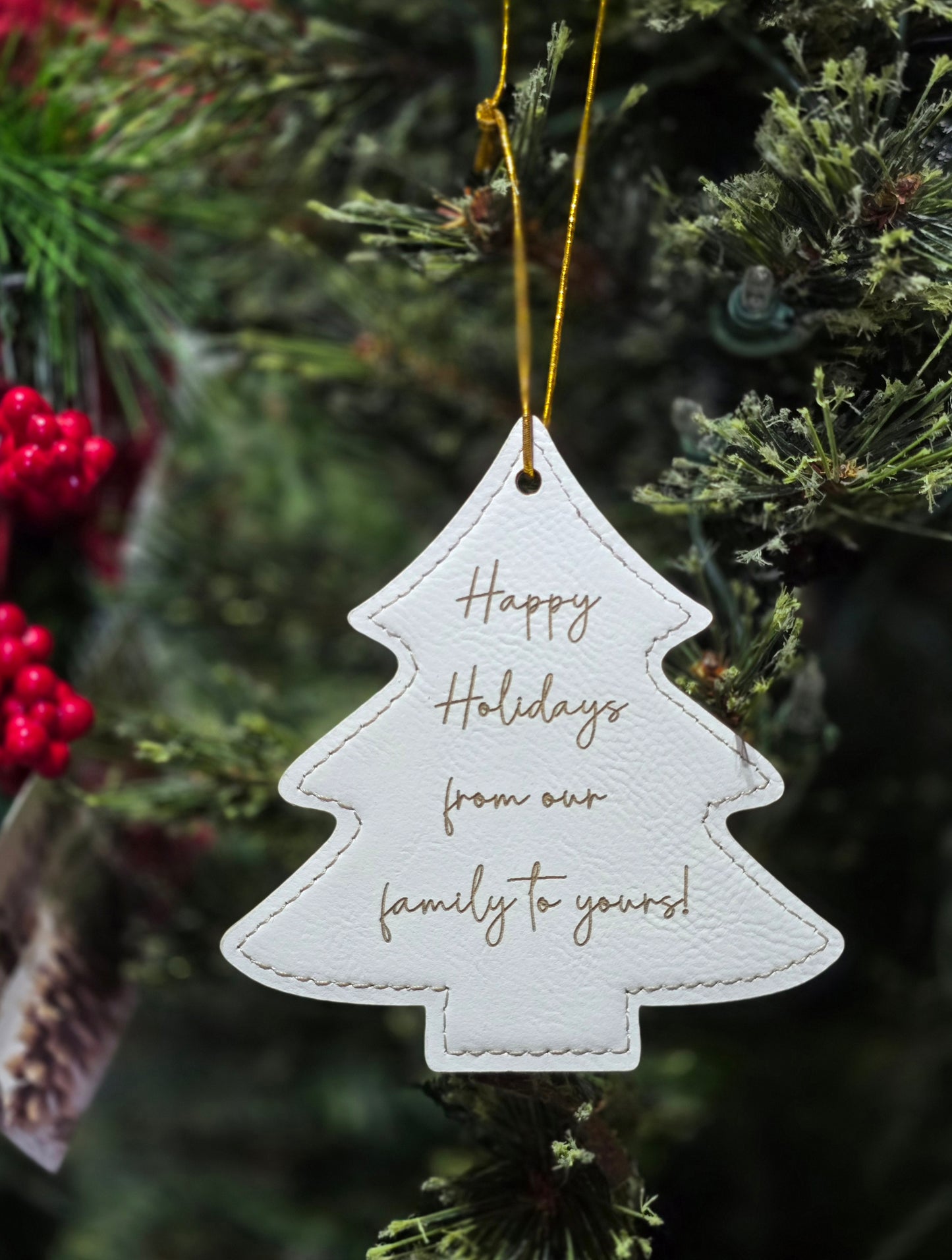 Personalized Leather Christmas Ornament