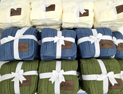 Cable Knit Throw Blanket