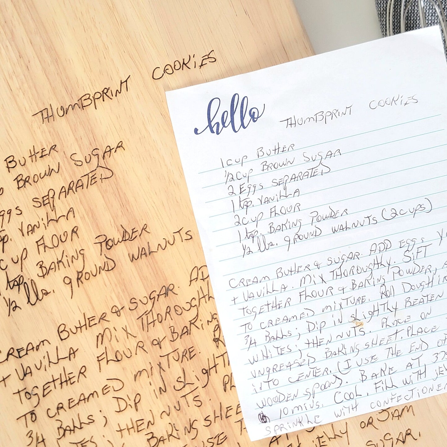 Personalized Handwritten Recipe Cutting Board