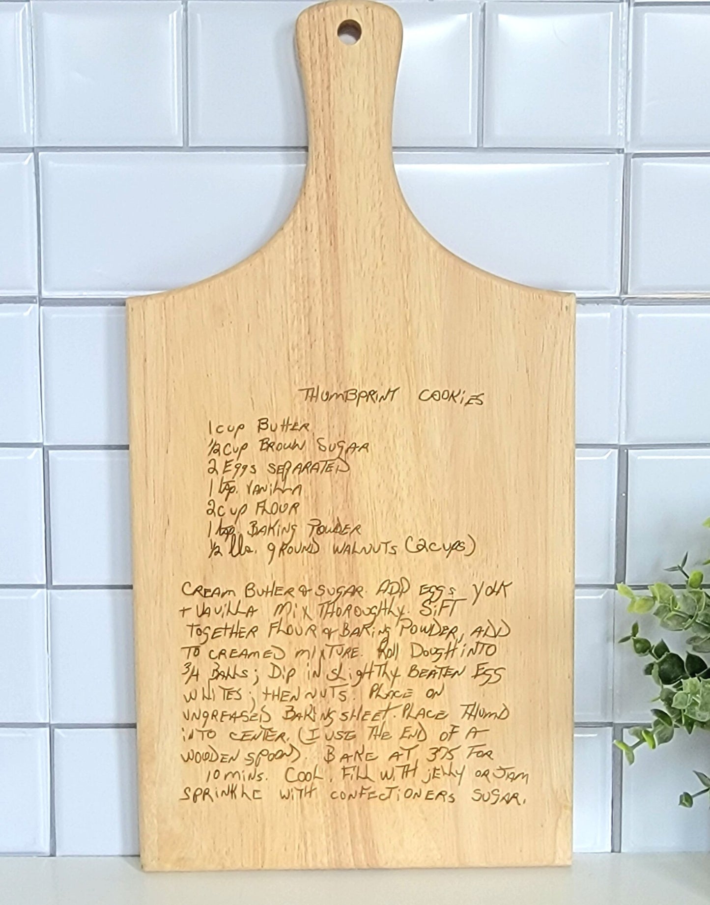 Personalized Handwritten Recipe Cutting Board
