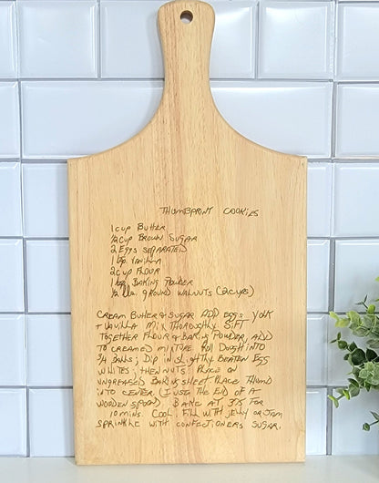 Personalized Handwritten Recipe Cutting Board