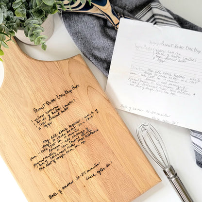 Personalized Handwritten Recipe Cutting Board
