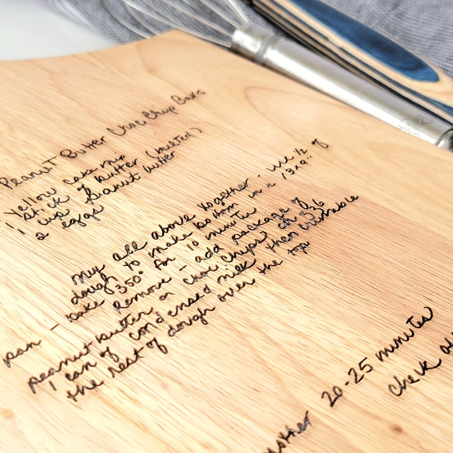 Personalized Handwritten Recipe Cutting Board