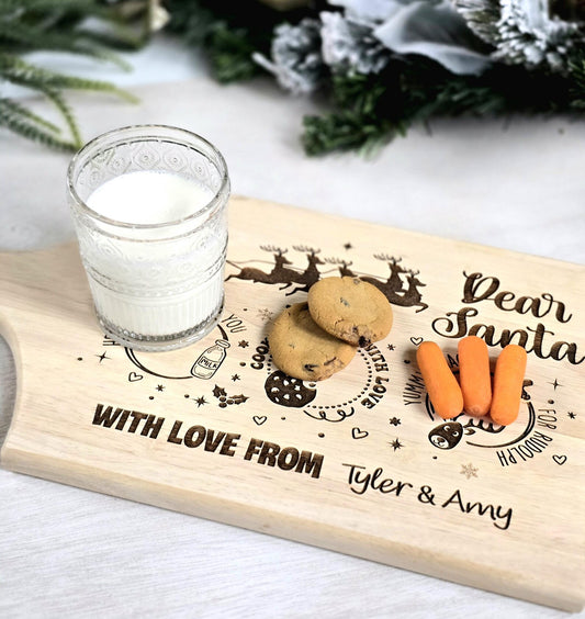 Personalized Whimsical Santa Treat Board – Fun Illustrated Style