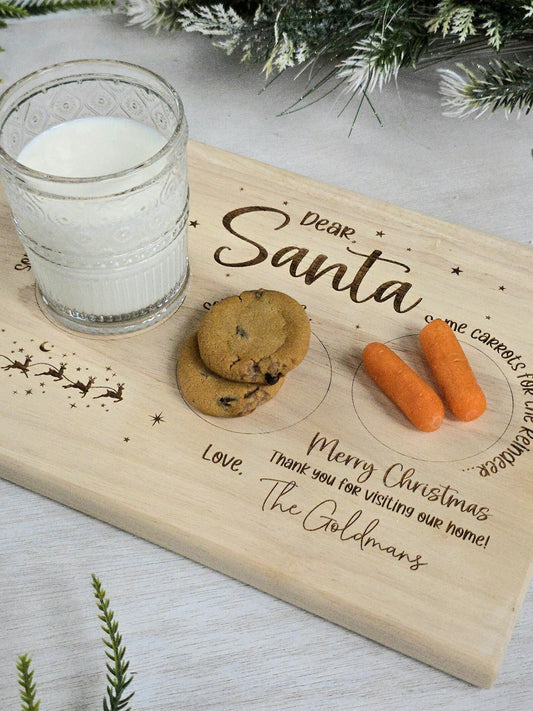 Personalized Classic Santa Treat Board – Minimal Engraved Style