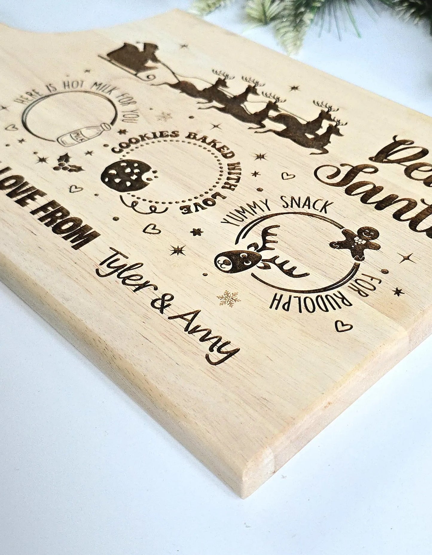 Personalized Whimsical Santa Treat Board – Fun Illustrated Style