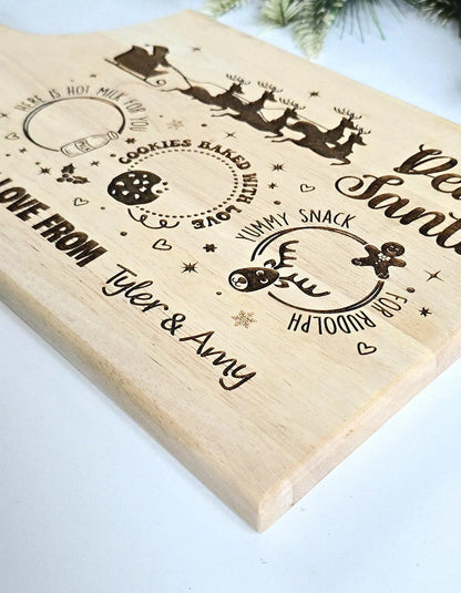 Personalized Whimsical Santa Treat Board – Fun Illustrated Style