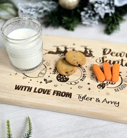 Personalized Whimsical Santa Treat Board – Fun Illustrated Style