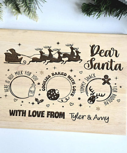 Personalized Whimsical Santa Treat Board – Fun Illustrated Style
