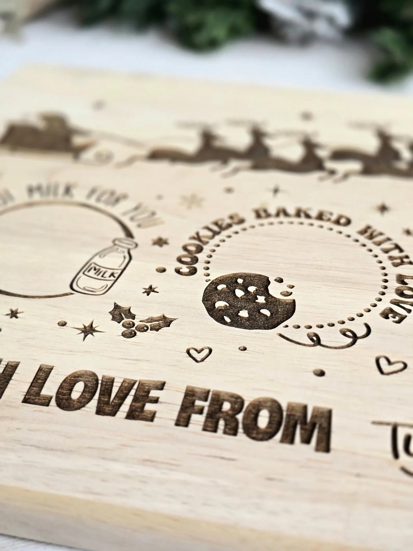 Personalized Whimsical Santa Treat Board – Fun Illustrated Style