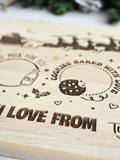 Personalized Whimsical Santa Treat Board – Fun Illustrated Style