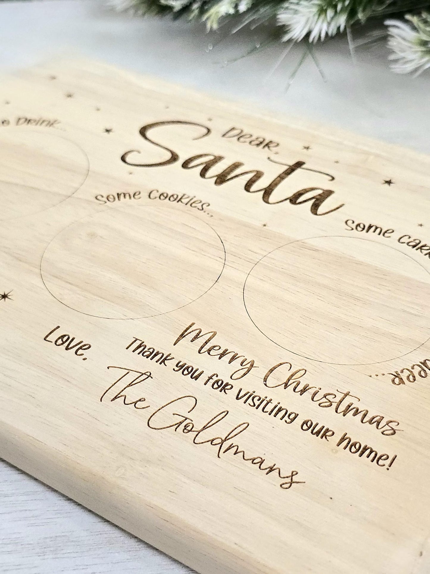 Personalized Classic Santa Treat Board – Minimal Engraved Style