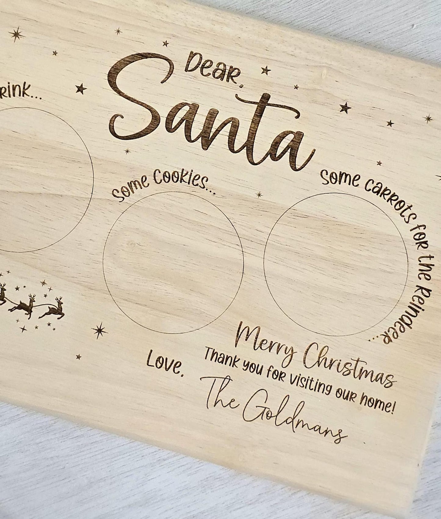 Personalized Classic Santa Treat Board – Minimal Engraved Style