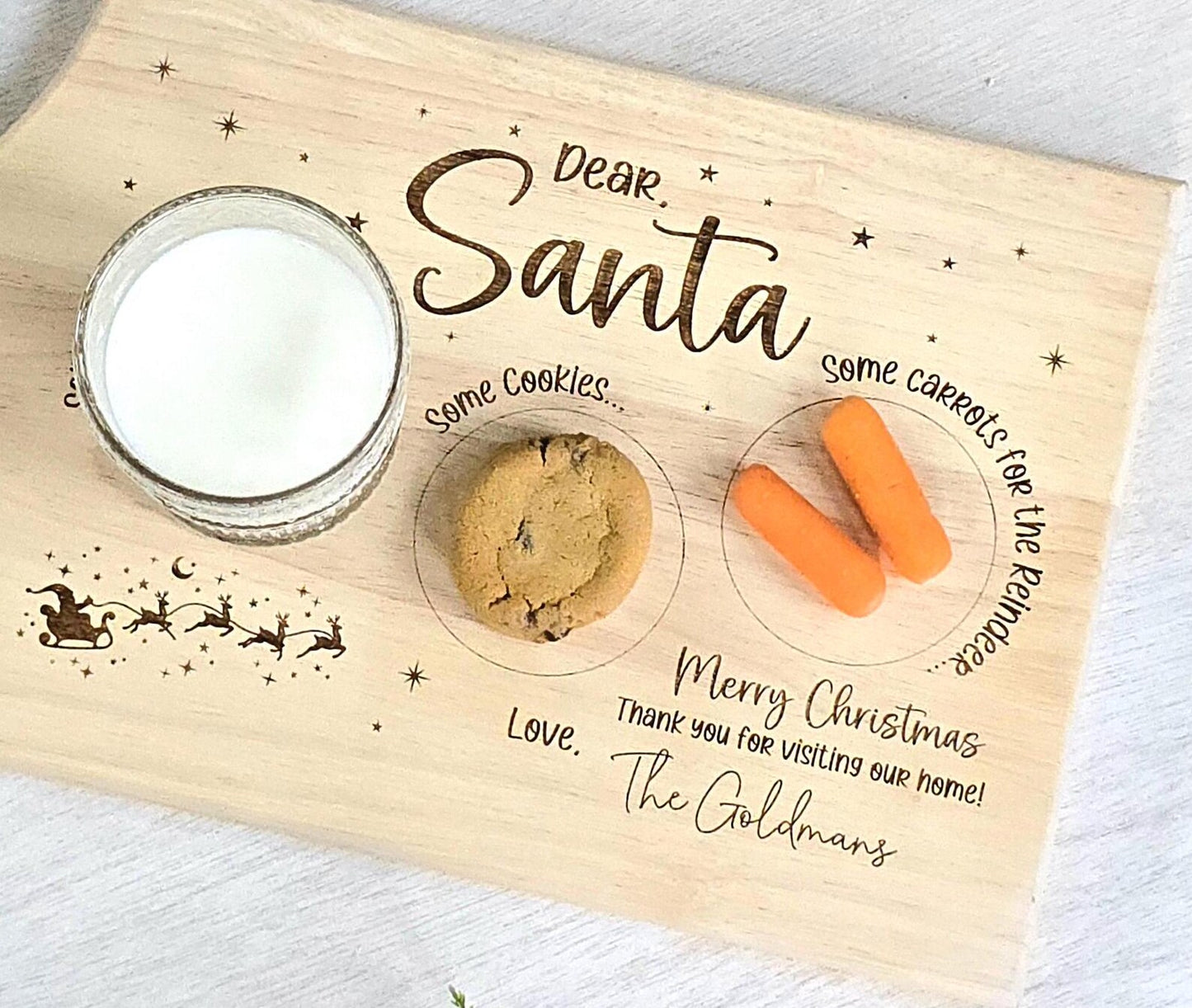 Personalized Classic Santa Treat Board – Minimal Engraved Style