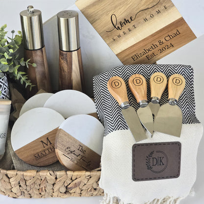 Custom Gift Basket – Marble Board + Kitchen Essentials