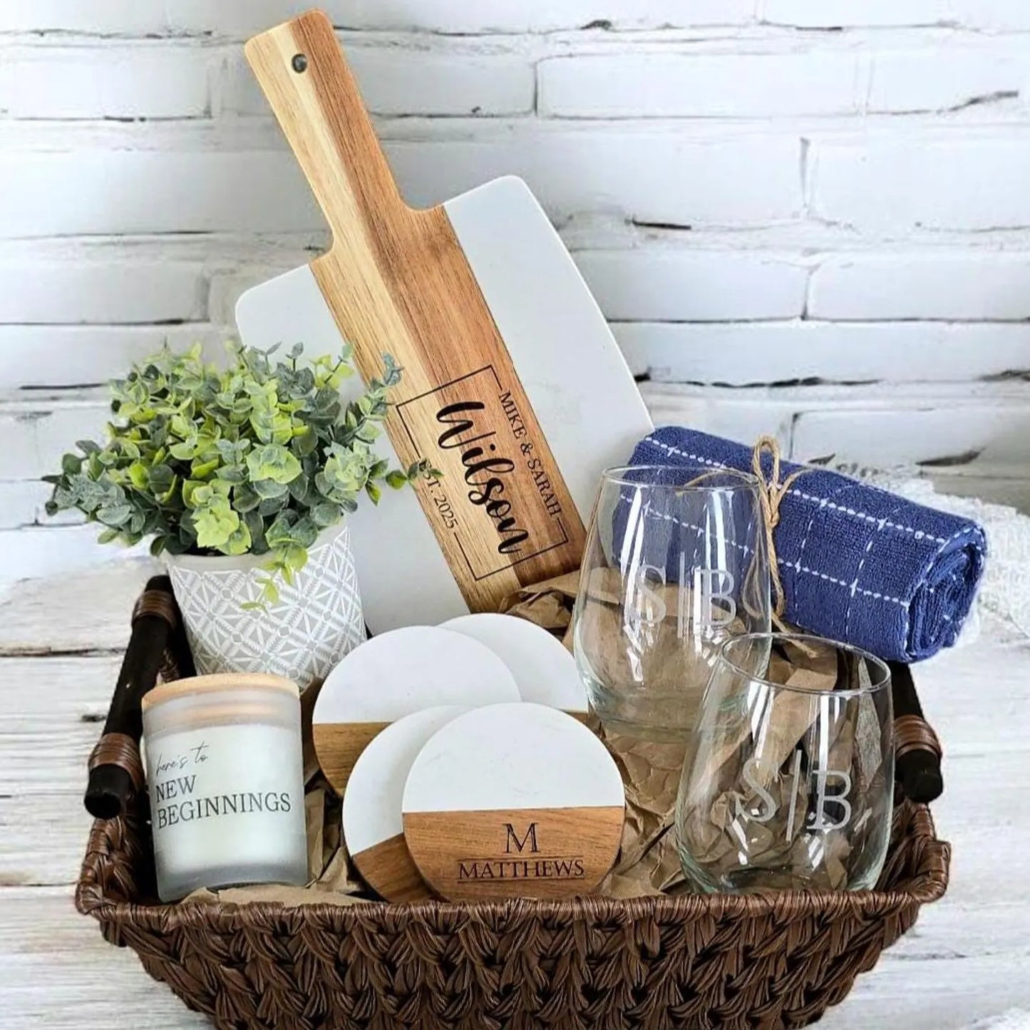 Personalized Housewarming & Wedding Gift Basket