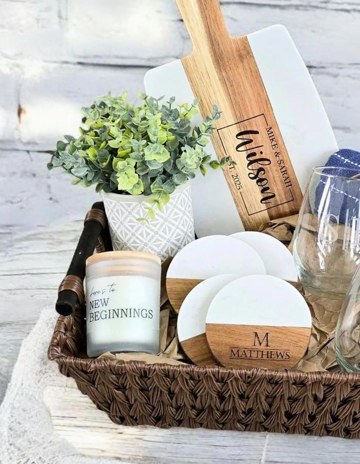 Personalized Housewarming & Wedding Gift Basket