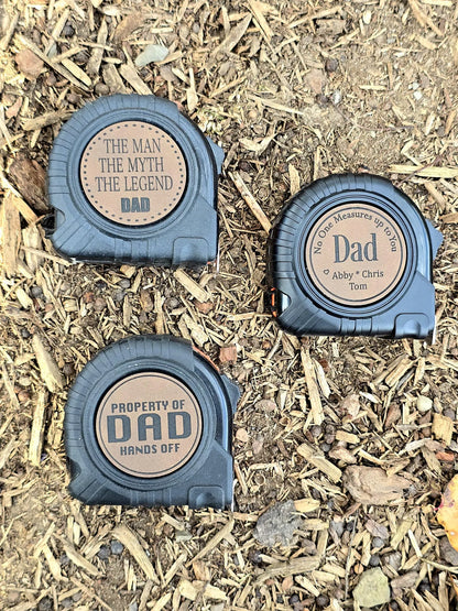 Personalized Tape Measure With Engraved Leather Patch
