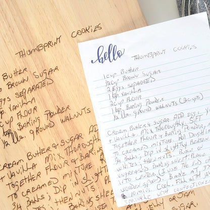 Custom Engraved Handwritten Recipe Cutting Board